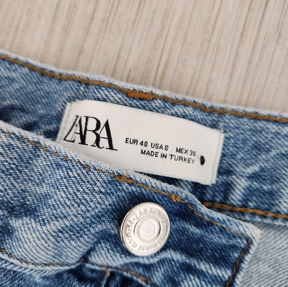 Zara The Bliss Straight Ripped Jeans - Size 40 / 8 - Picture 3 of 7